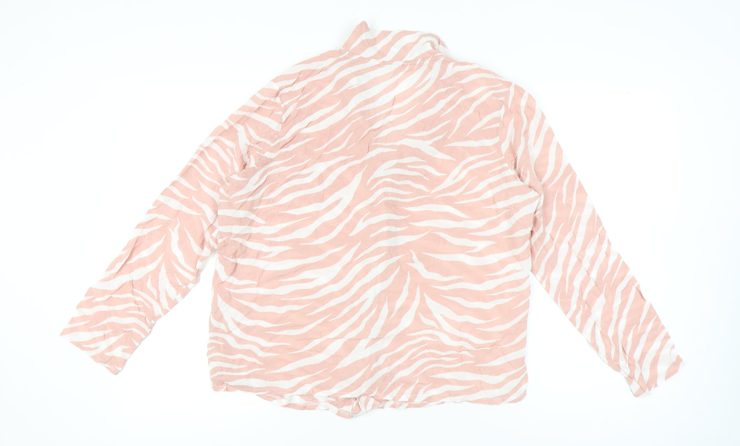 ASOS Women's Pink Zebra Print Modal Pyjama Shirt Top Size 14