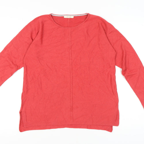 White Stuff Women’s Red Cotton Blend Long Sleeve Pullover Jumper UK 12
