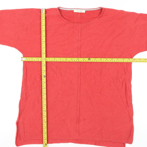 White Stuff Women’s Red Cotton Blend Long Sleeve Pullover Jumper UK 12