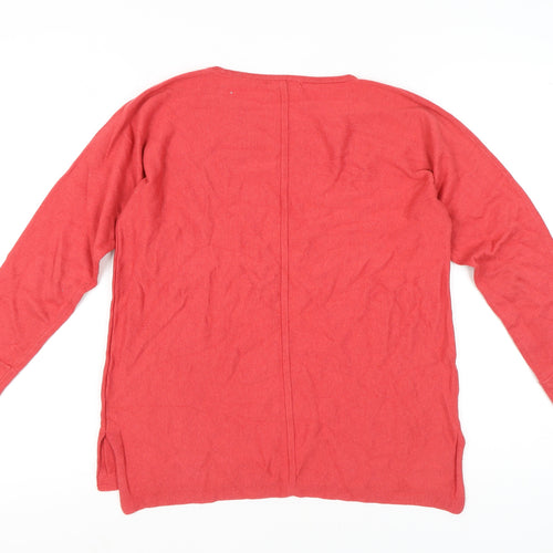 White Stuff Women’s Red Cotton Blend Long Sleeve Pullover Jumper UK 12