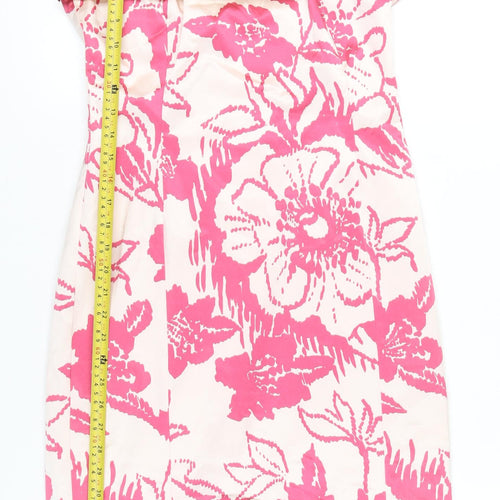 Coast Women's Pink Floral Sheath Knee Length Dress UK 10