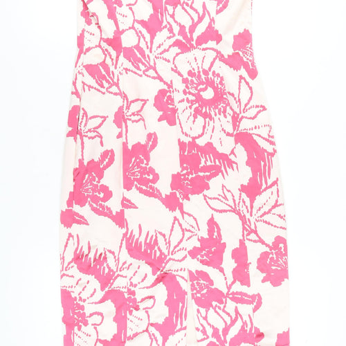 Coast Women's Pink Floral Sheath Knee Length Dress UK 10