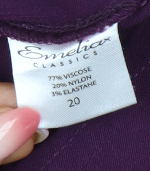 Emelia Classics Women’s Purple High Rise Leggings Size 20 Stretch Woven