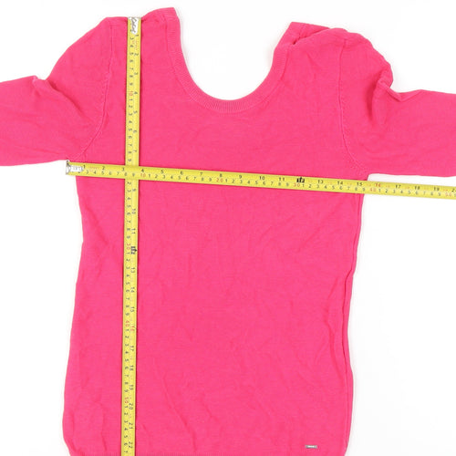 Morgan Women’s Pink XS 3/4 Sleeve Scoop Neck Pullover Jumper