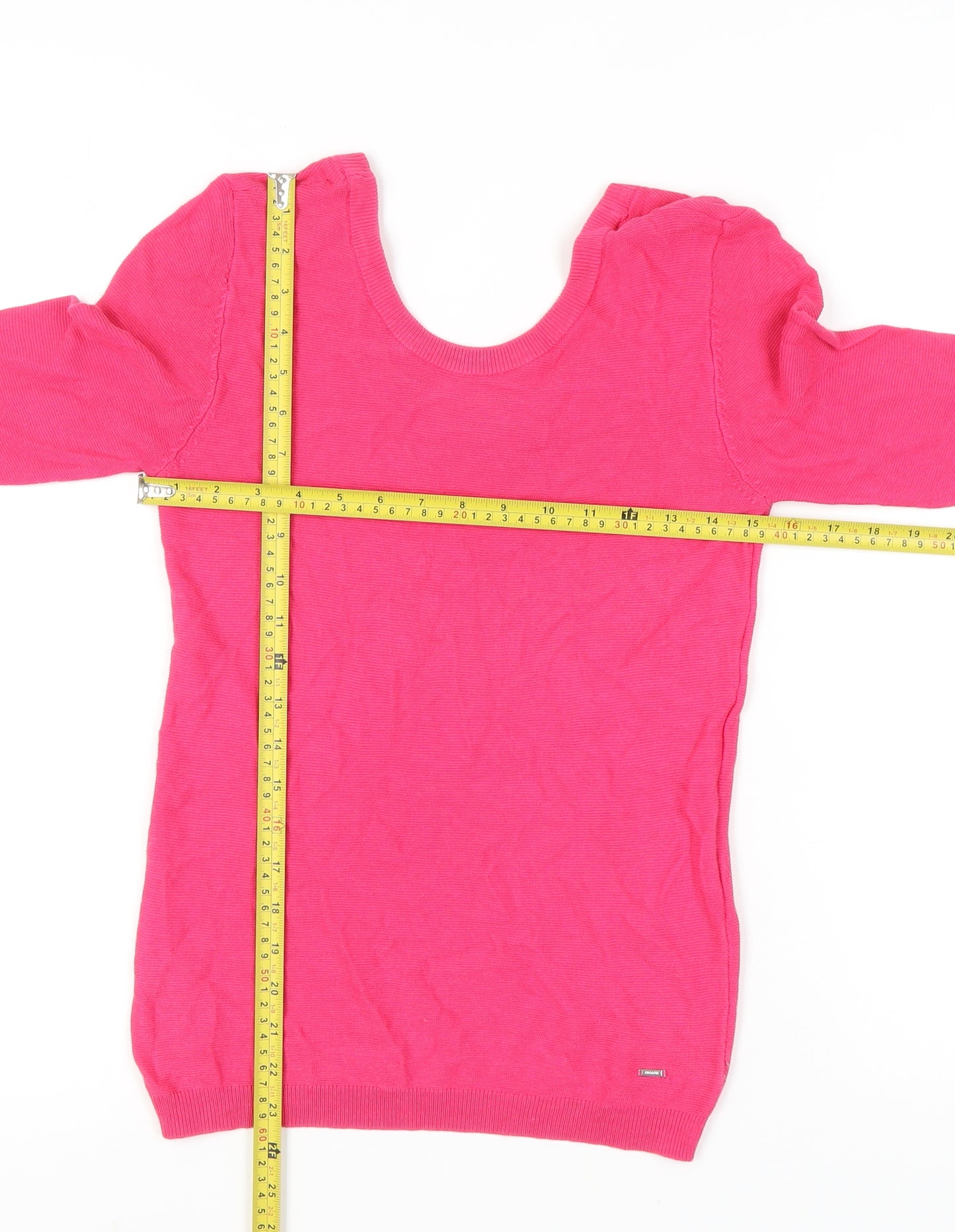 Morgan Women’s Pink XS 3/4 Sleeve Scoop Neck Pullover Jumper