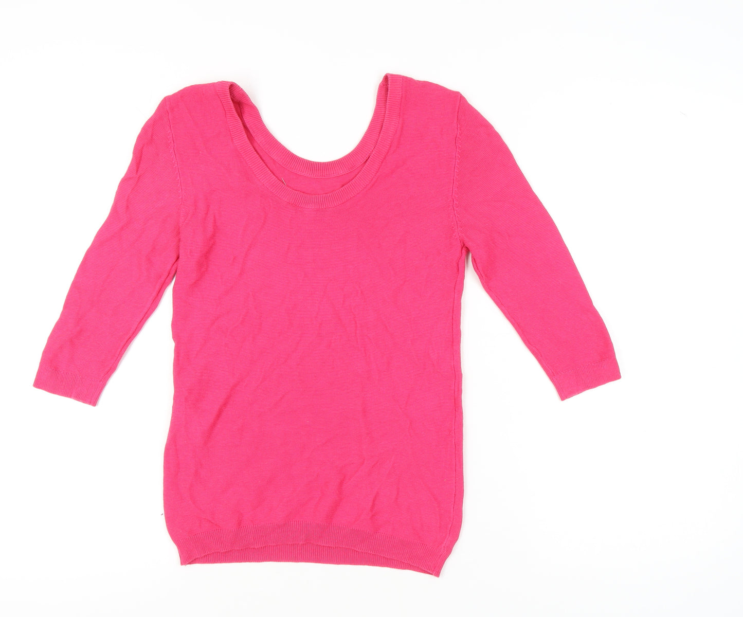 Morgan Women’s Pink XS 3/4 Sleeve Scoop Neck Pullover Jumper