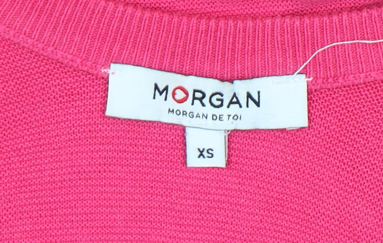 Morgan Women’s Pink XS 3/4 Sleeve Scoop Neck Pullover Jumper