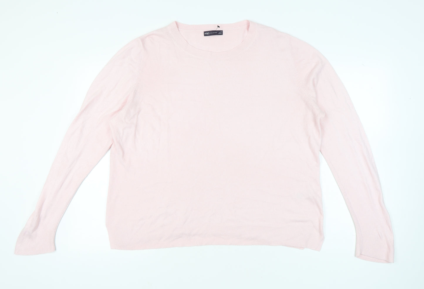 Marks and Spencer Women Pink Size 20 Crew Neck Pullover Jumper