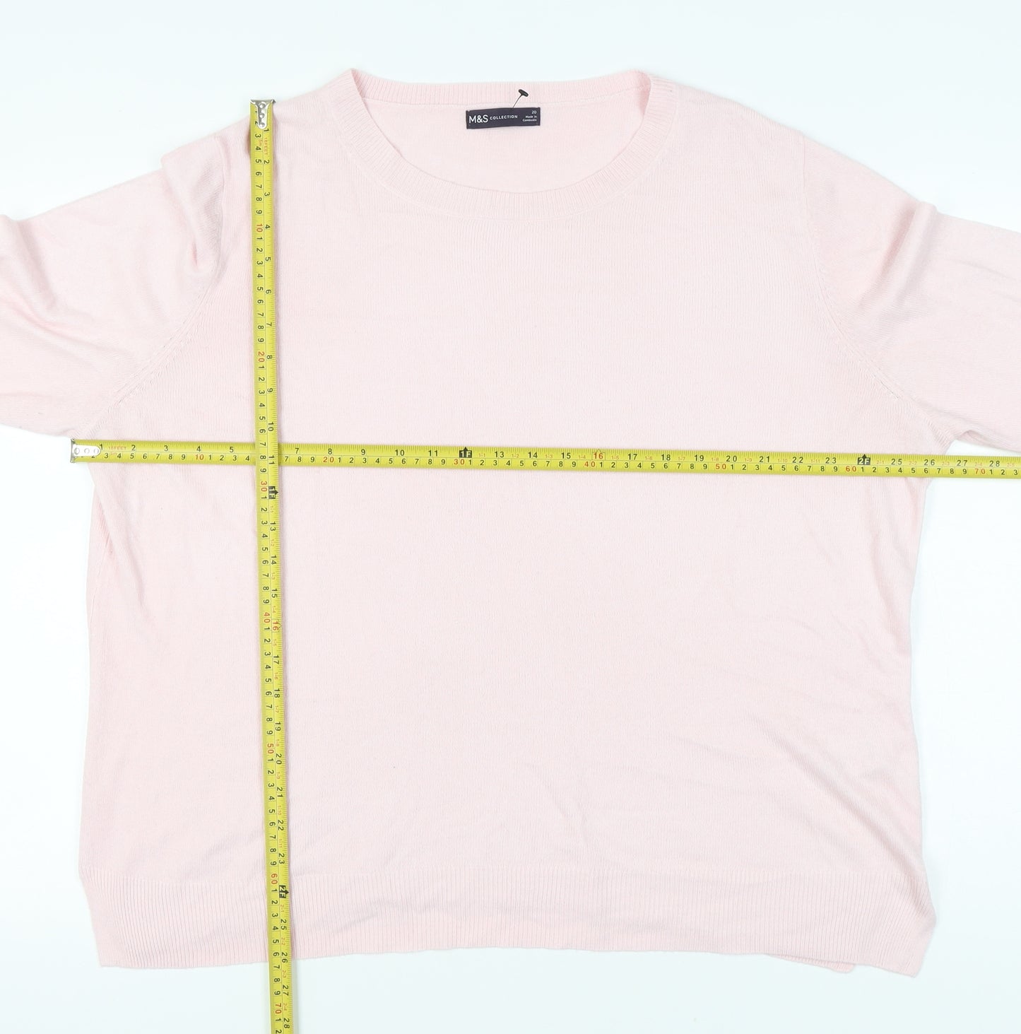 Marks and Spencer Women Pink Size 20 Crew Neck Pullover Jumper