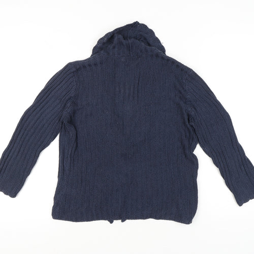 M&Co Women Blue Knit Shawl Collar Cardigan Size S Acrylic