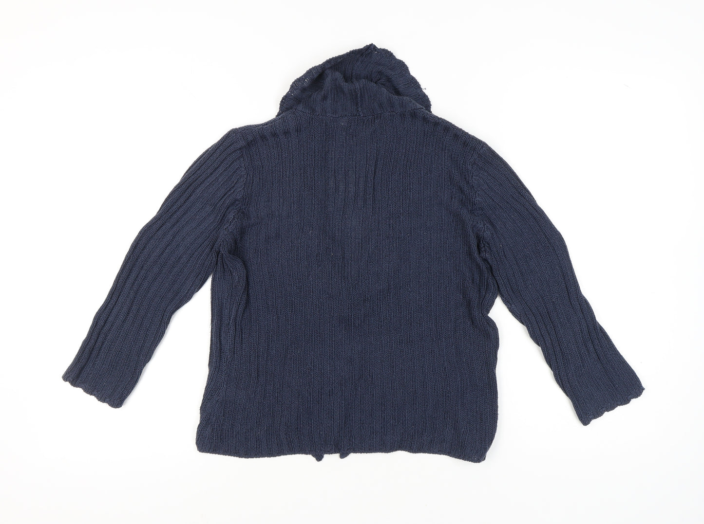 M&Co Women Blue Knit Shawl Collar Cardigan Size S Acrylic