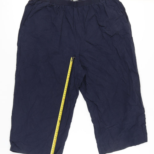 Alfred Dunner Women’s Blue 16 Plus Petite Cotton Cropped Trousers