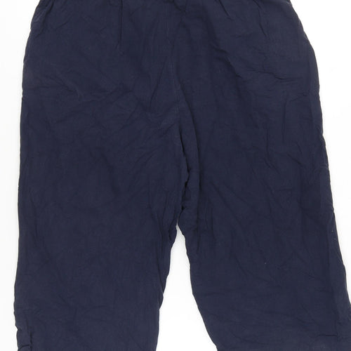 Alfred Dunner Women’s Blue 16 Plus Petite Cotton Cropped Trousers