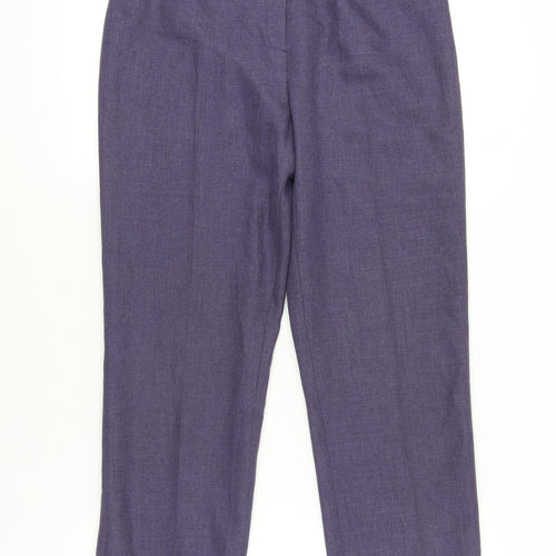 Autonomy Womens Purple Size 12 Classic Straight Leg Trousers
