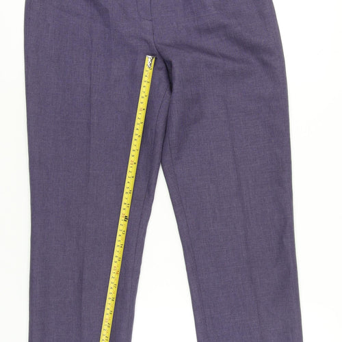 Autonomy Womens Purple Size 12 Classic Straight Leg Trousers
