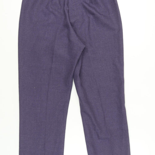 Autonomy Womens Purple Size 12 Classic Straight Leg Trousers