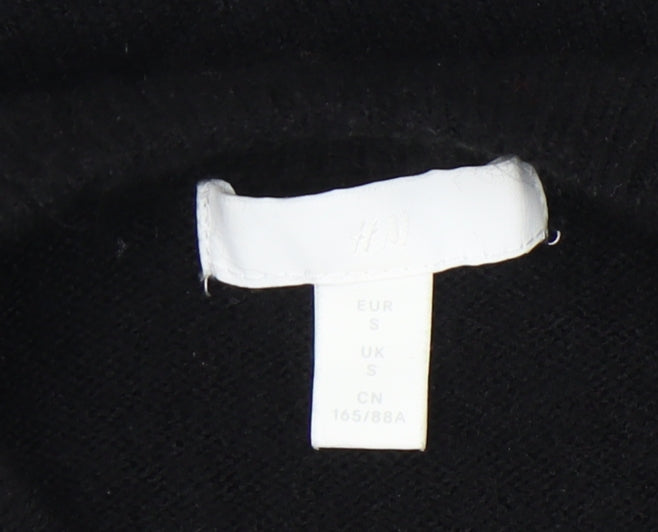 H&M Women’s Black Crew Neck Pullover Jumper Size S Polyester Knit