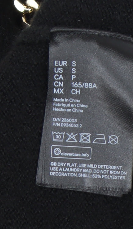 H&M Women’s Black Crew Neck Pullover Jumper Size S Polyester Knit