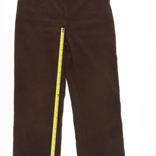 BHS Women’s Brown Straight Leg Trousers Size 12 Regular Fit
