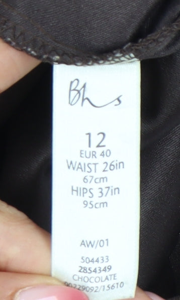 BHS Women’s Brown Straight Leg Trousers Size 12 Regular Fit