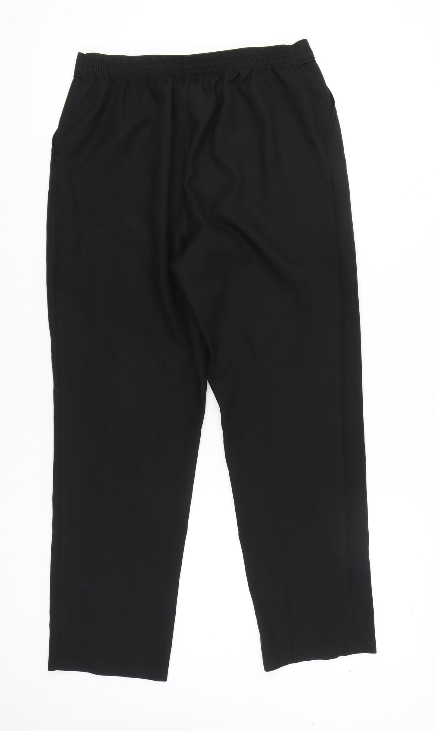 Marks and Spencer Women's Black Size 14 Straight Leg Trousers