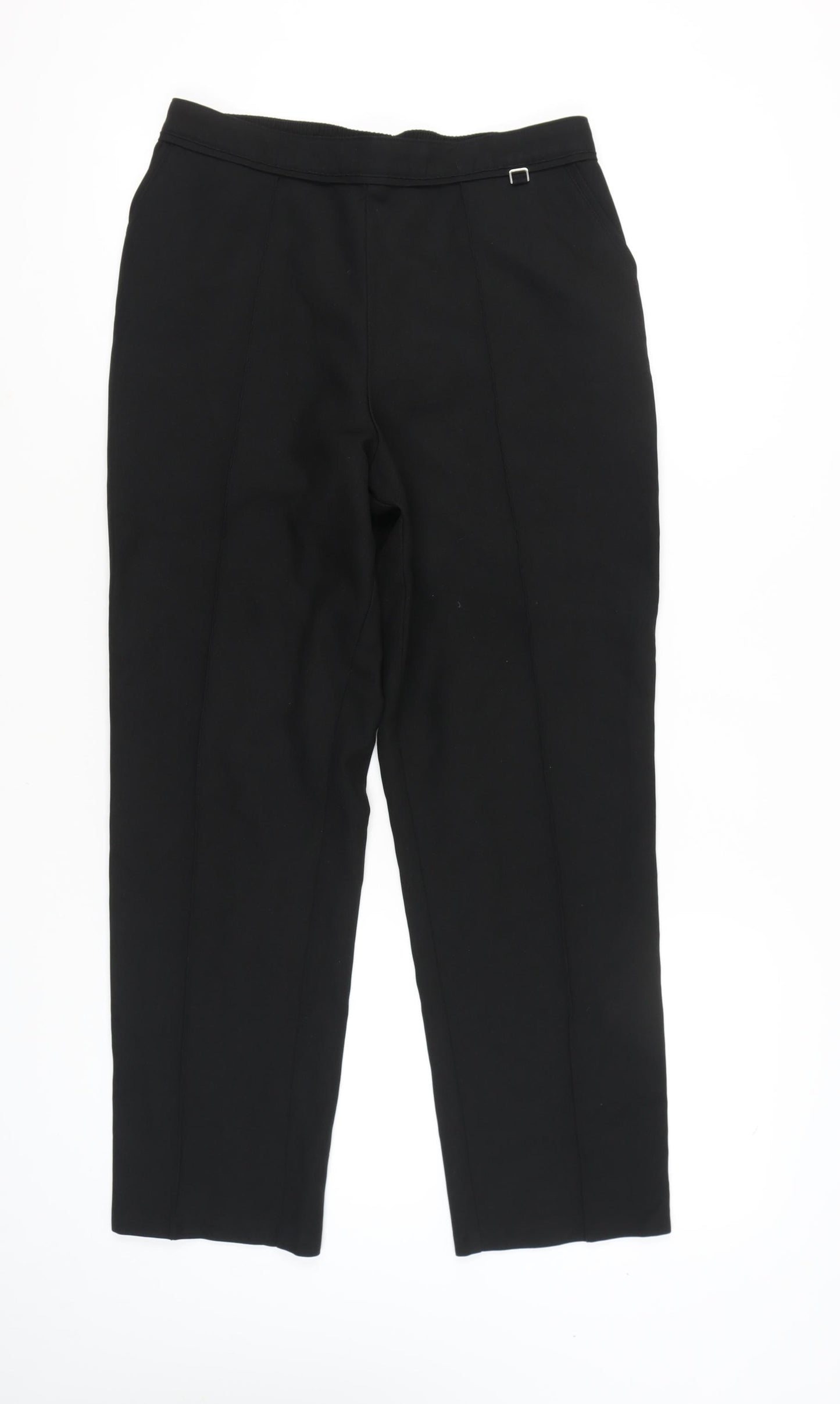 Marks and Spencer Women's Black Size 14 Straight Leg Trousers