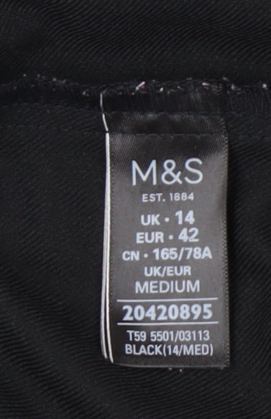 Marks and Spencer Women's Black Size 14 Straight Leg Trousers