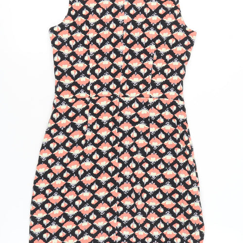 Izabel London Women’s Black Floral Sheath Dress Size 8 Cotton Blend