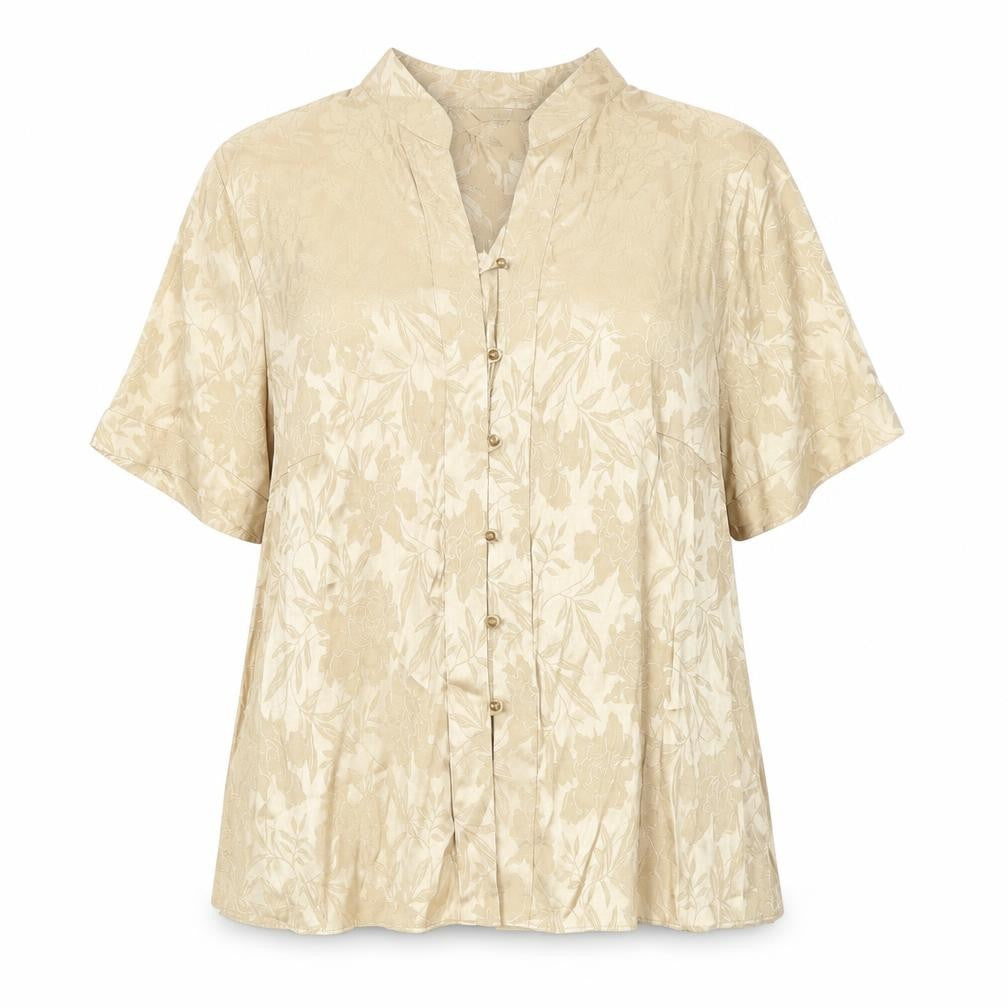 Marks and Spencer Women’s Beige Floral Button-Up Shirt Size 20