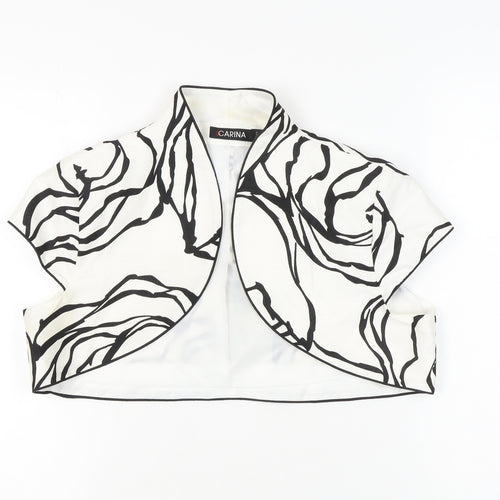 Carina Women’s White Floral Cropped Bolero Waistcoat Size 18 Spring Summer
