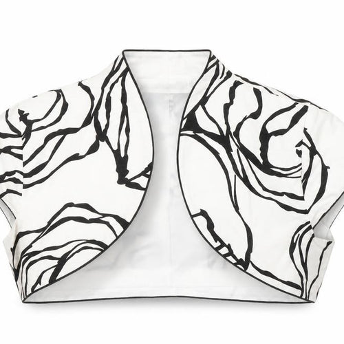 Carina Women’s White Floral Cropped Bolero Waistcoat Size 18 Spring Summer