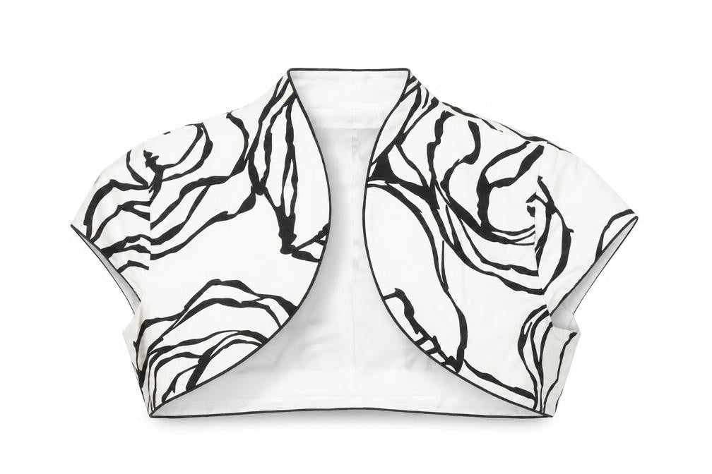 Carina Women’s White Floral Cropped Bolero Waistcoat Size 18 Spring Summer