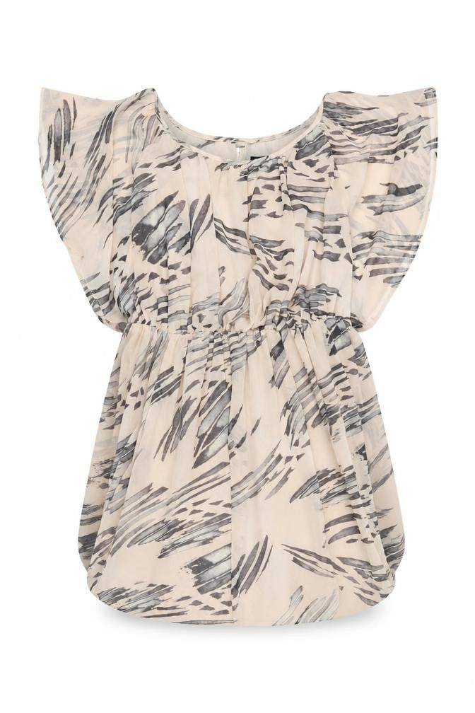 Topshop Women’s Beige Animal Print Blouson Dress Size 10