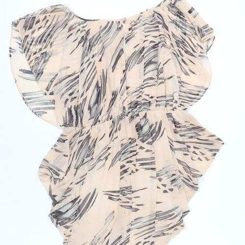 Topshop Women’s Beige Animal Print Blouson Dress Size 10