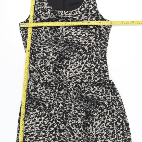 Next Women’s Black Animal Print A-Line Dress Size 8 Sleeveless