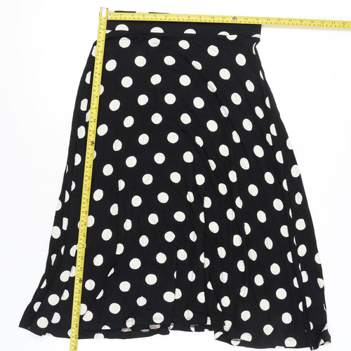 Marks and Spencer Women’s Black Polka Dot Long A-Line Skirt Size 10