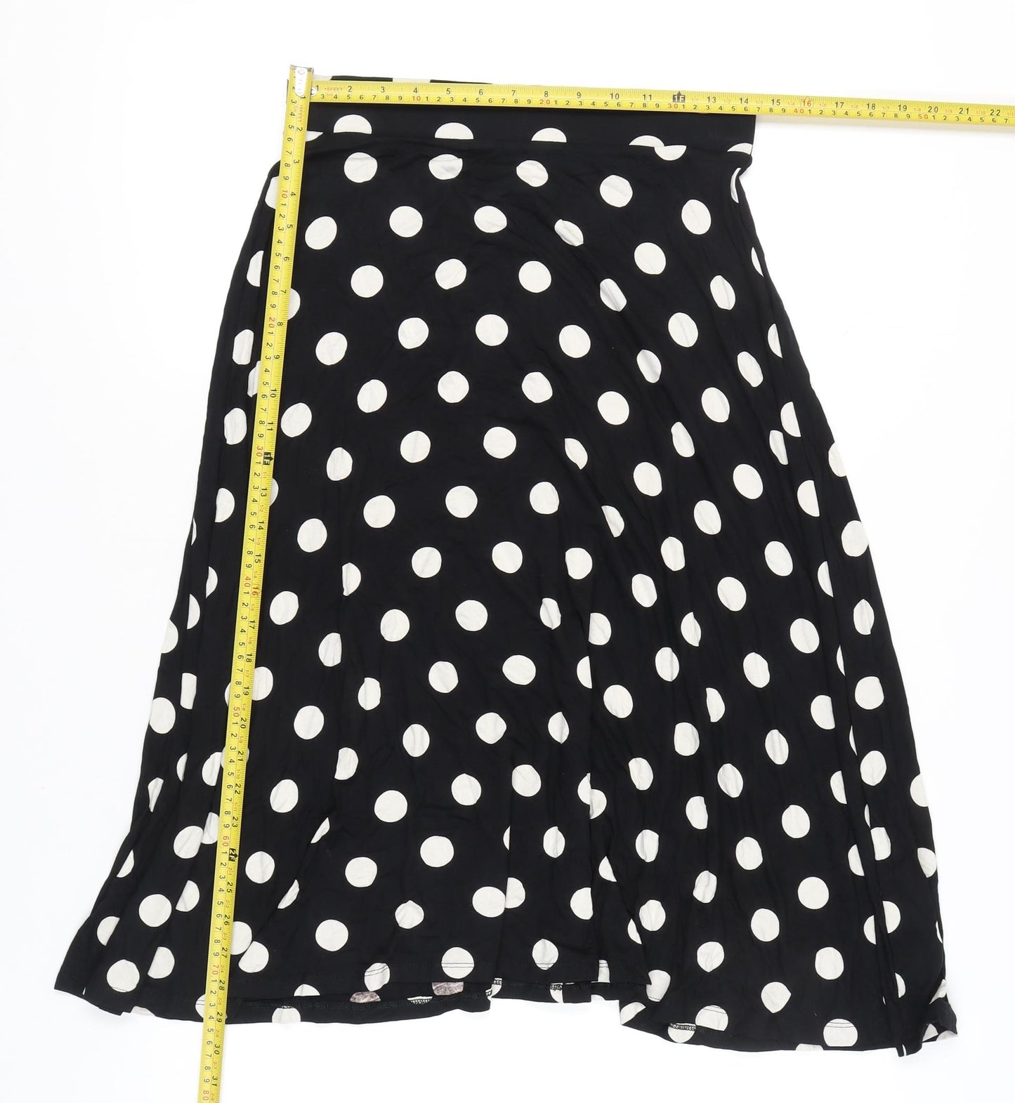 Marks and Spencer Women’s Black Polka Dot Long A-Line Skirt Size 10