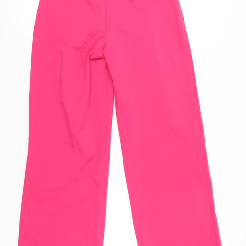 Collusion Women’s Pink Wide-Leg High-Rise Buckle Trousers Size 4