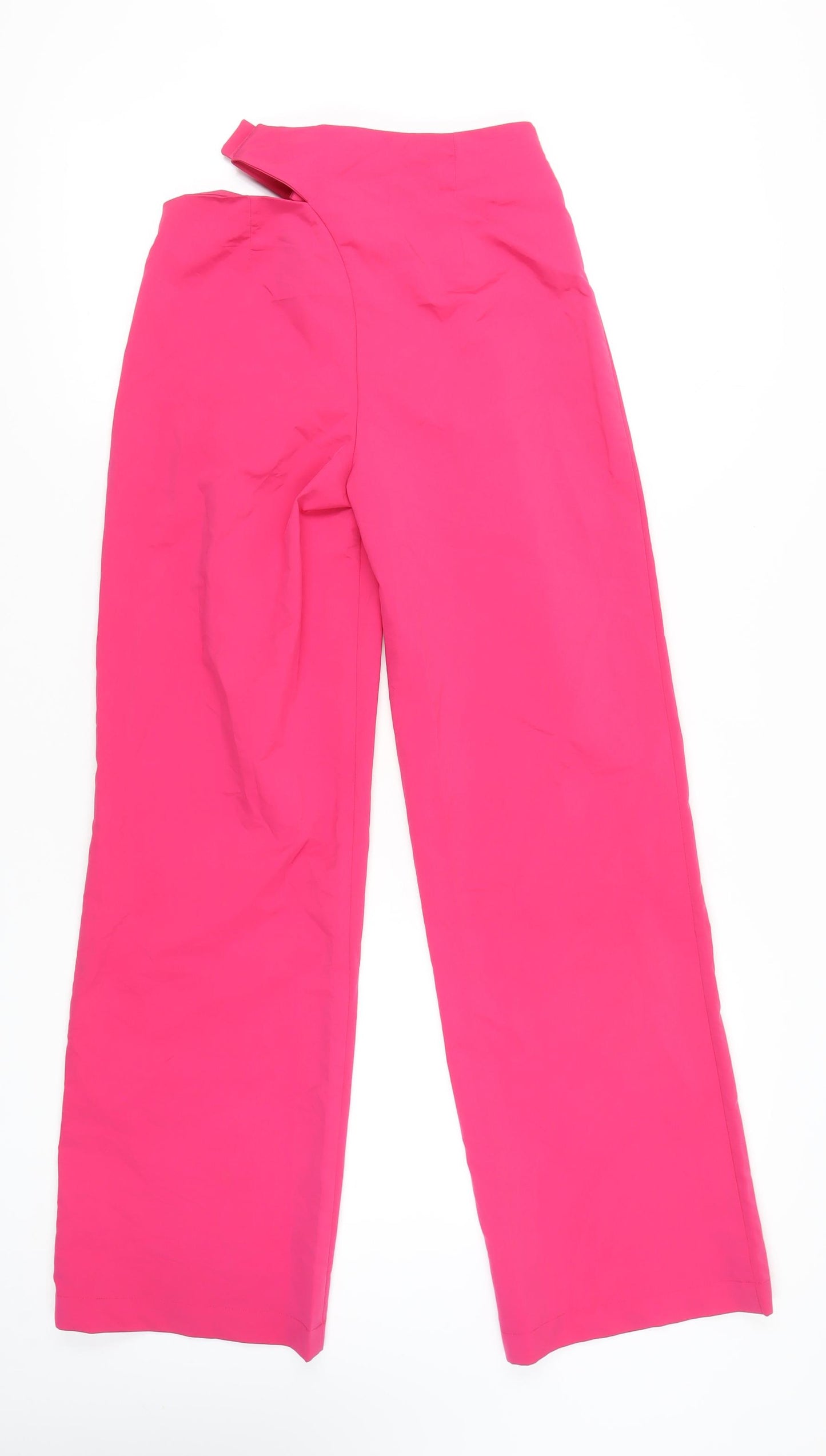 Collusion Women’s Pink Wide-Leg High-Rise Buckle Trousers Size 4