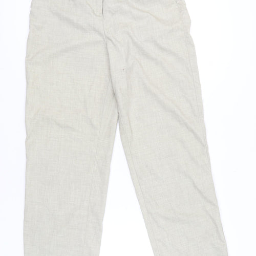 H&M Women’s Beige Straight Leg Trousers Size 16 Mid Rise Casual Workwear