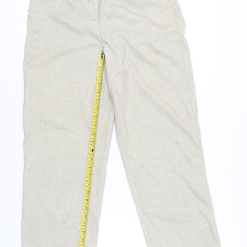 H&M Women’s Beige Straight Leg Trousers Size 16 Mid Rise Casual Workwear