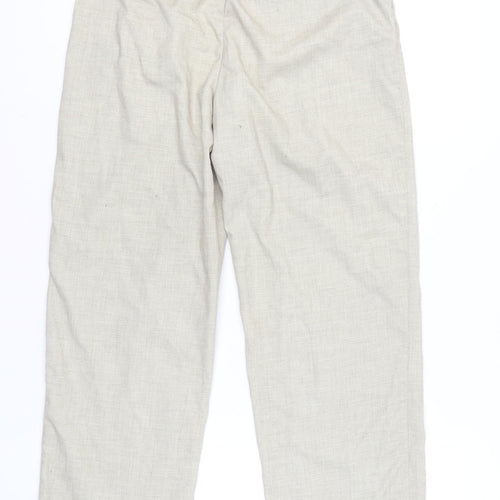 H&M Women’s Beige Straight Leg Trousers Size 16 Mid Rise Casual Workwear