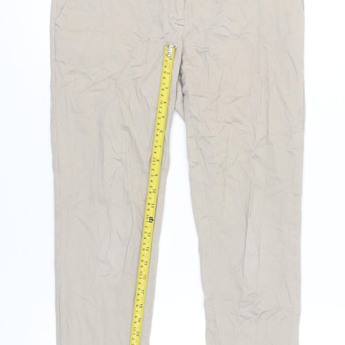 Warehouse Womens Beige Chino Trousers UK 10 Slim Fit Straight Leg