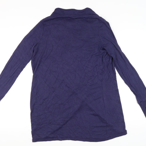 AnyBody Womens Purple Wrap Cowl Neck Long Sleeve Jumper M