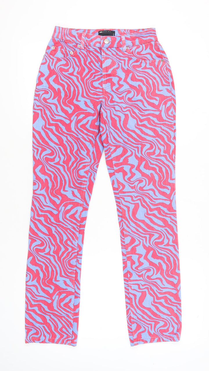 ASOS DESIGN Women’s Multicoloured Animal Print Straight Jeans Size 8