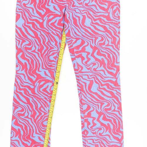 ASOS DESIGN Women’s Multicoloured Animal Print Straight Jeans Size 8