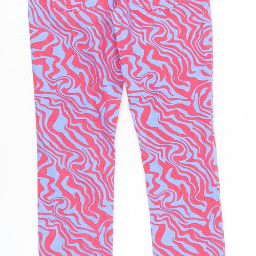 ASOS DESIGN Women’s Multicoloured Animal Print Straight Jeans Size 8