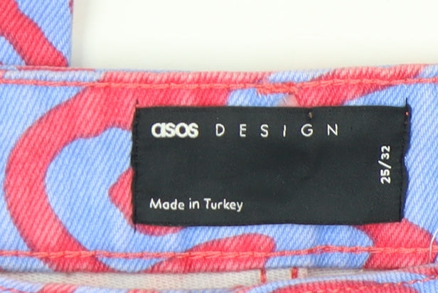 ASOS DESIGN Women’s Multicoloured Animal Print Straight Jeans Size 8