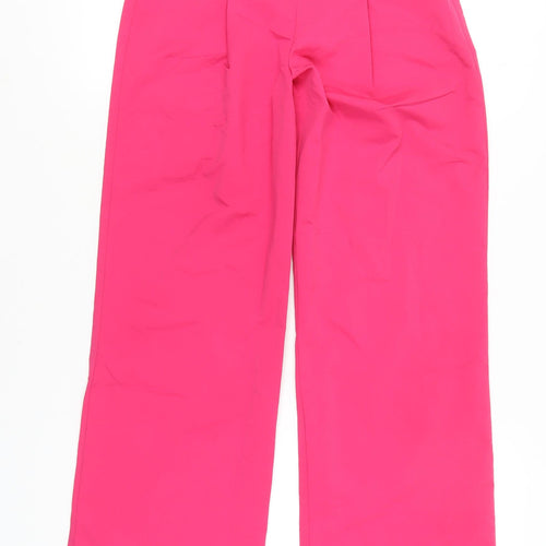 Collusion Women’s Pink Wide-Leg High-Rise Pleated Trousers Size 4
