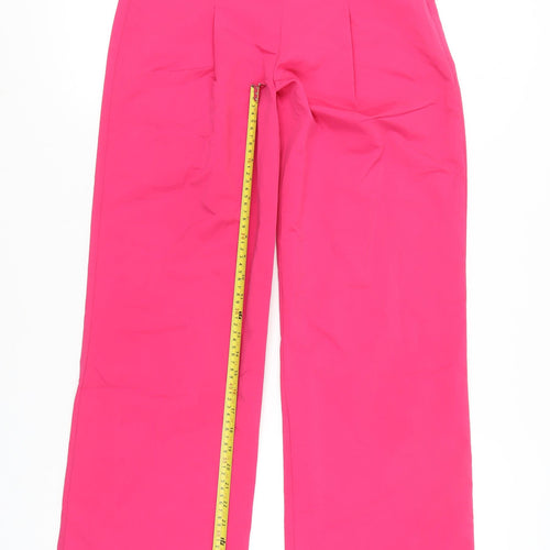 Collusion Women’s Pink Wide-Leg High-Rise Pleated Trousers Size 4